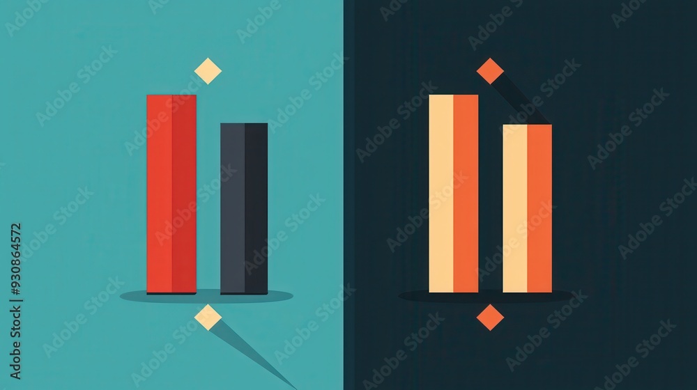 Abstract Geometric Shapes in Teal and Dark Blue Background