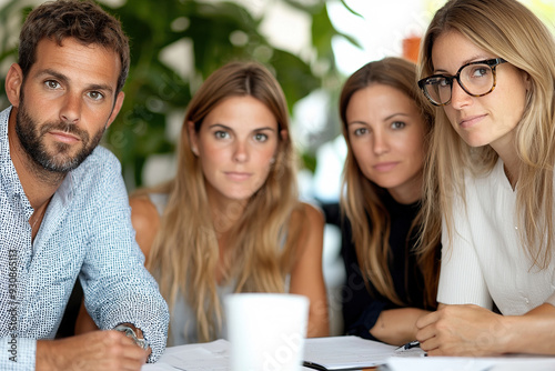 Group of young professionals collaborating indoors