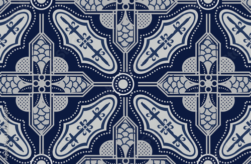 Ceplok Mdu Bronto Batik Motif, a batik motif from Indonesia, with details of parts of the motif photo