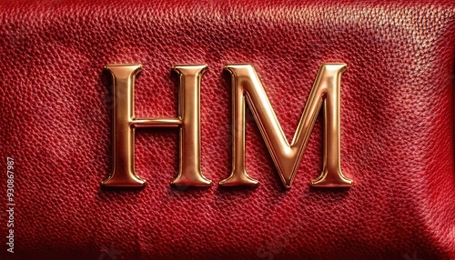 H&M Logo on Red Leather Background