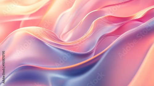 Wallpaper Mural A 3D render of fluid, flowing lines in vibrant pastel colors forming a dynamic, abstract fashion background with depth and movement. Torontodigital.ca
