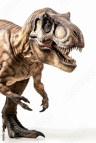 Tyrannosaurus Rex toy is showcased against a white background, highlighting its realistic texture and fierce expression. This model is perfect for dinosaur enthusiasts and collectors alike.