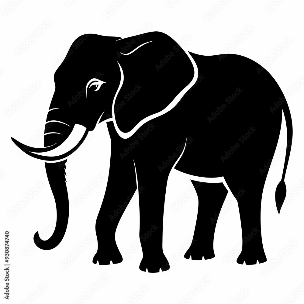 Fototapeta premium elephant silhouette vector image
