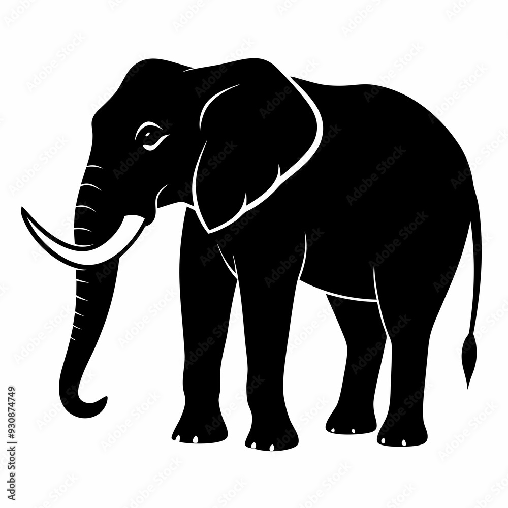 Fototapeta premium elephant silhouette vector image