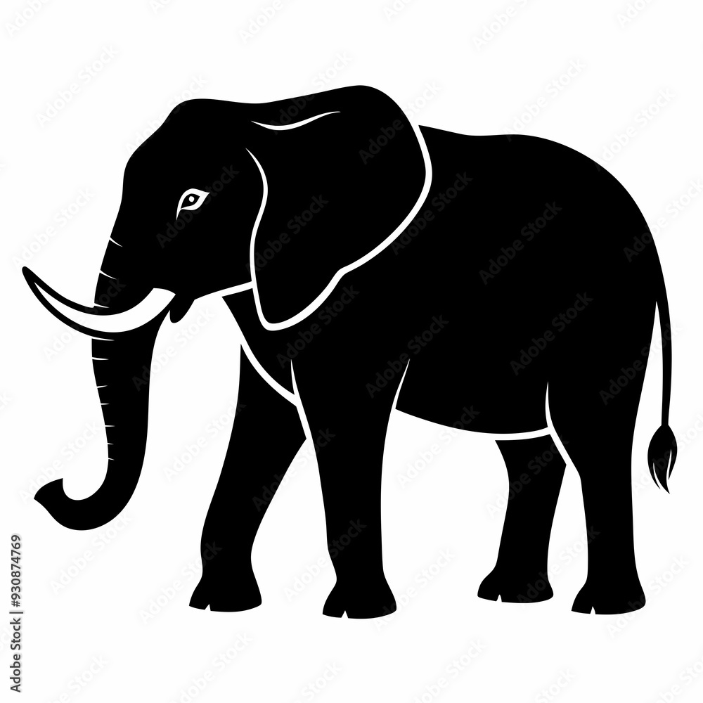 Obraz premium elephant silhouette vector image