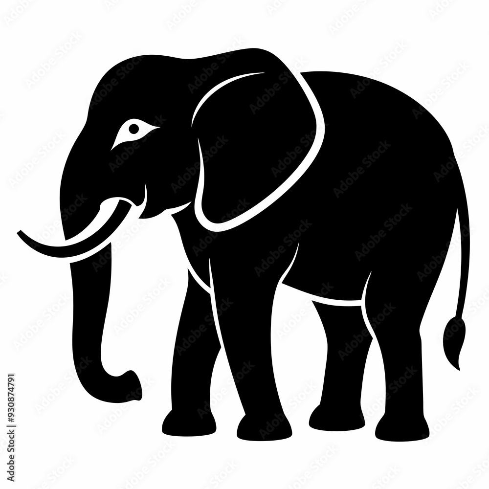 Fototapeta premium elephant silhouette vector image