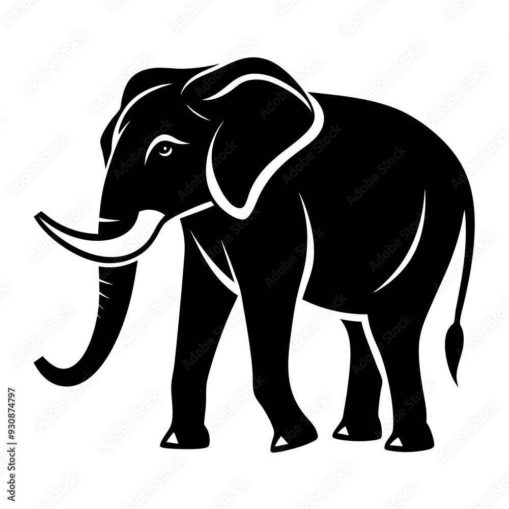 Fototapeta premium elephant silhouette vector image