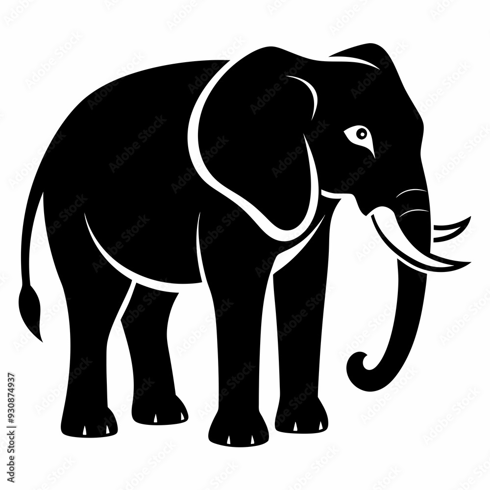 Obraz premium elephant silhouette vector image