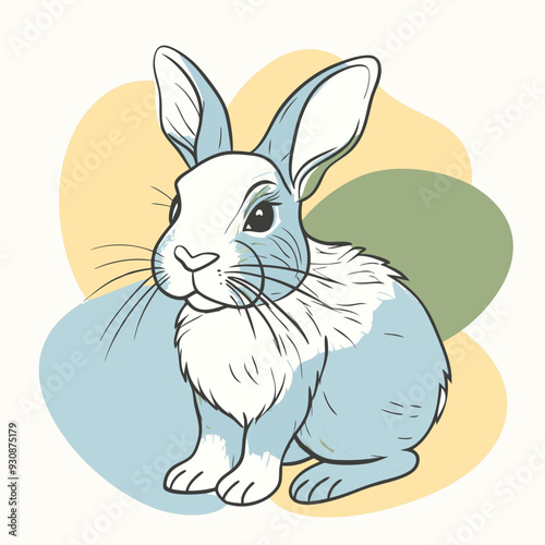 Rabbit silhouette in vector. Easter bunny, Can be used as a stencil or template for festive decorations, postcards, shop windows