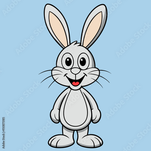 Rabbit silhouette in vector. Easter bunny, Can be used as a stencil or template for festive decorations, postcards, shop windows