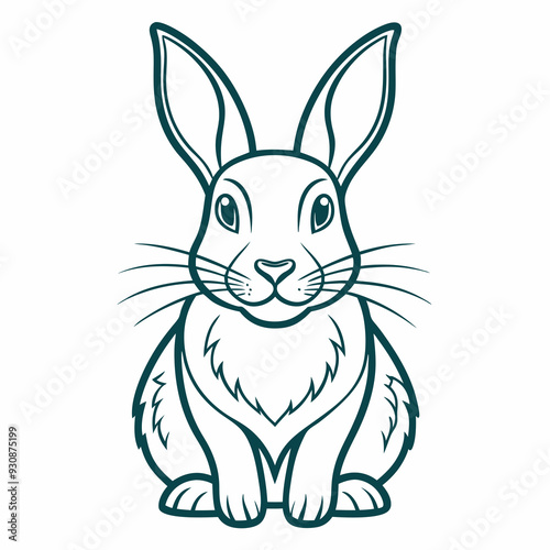 Rabbit silhouette in vector. Easter bunny, Can be used as a stencil or template for festive decorations, postcards, shop windows