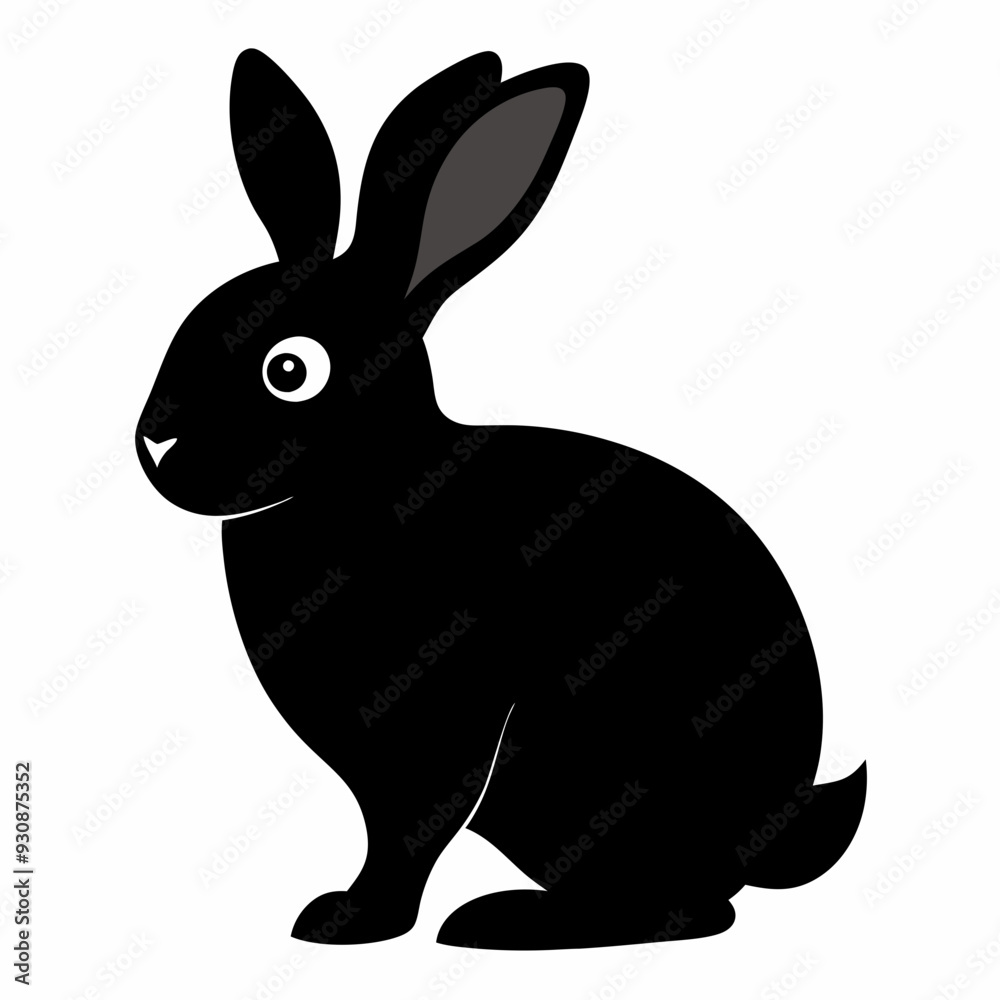 Rabbit silhouette in vector. Easter bunny, Can be used as a stencil or template for festive decorations, postcards, shop windows Rabbit silhouette in vector. Easter bunny, Can be used as a stencil or template for festive decorations, postcards, shop windows