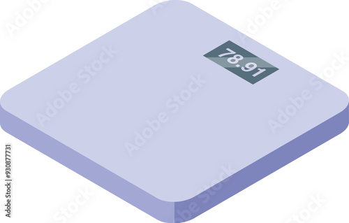 This digital bathroom scale is showing a weight measurement, making it ideal for health and fitness concepts