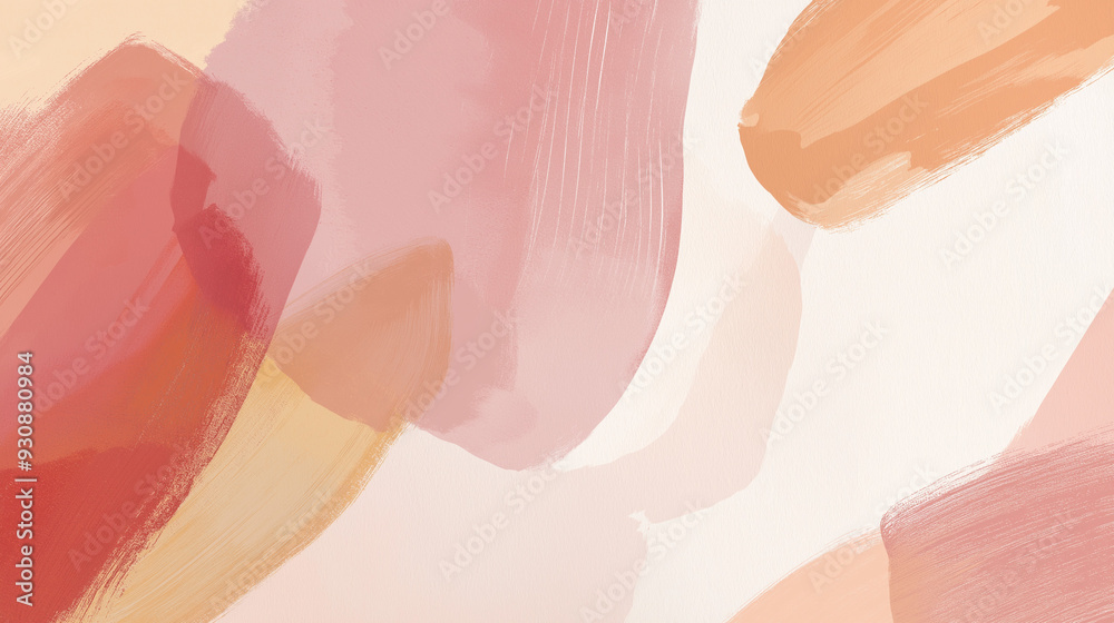 Fototapeta premium abstract and colorful artwork depicting pink and orange flowers on a pristine white background, highlighting their delicate charm.