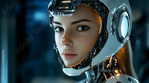 Close-up portrait of a cybo...
