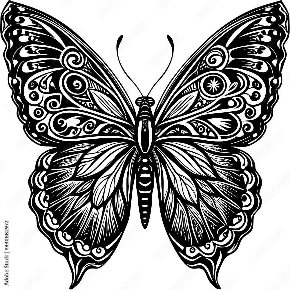 black and white butterfly