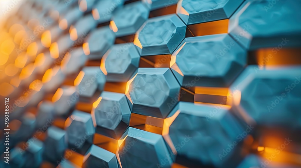 Abstract Geometric Pattern in Blue and Gold Abstract Geometric Pattern in Blue and Gold