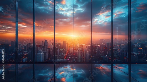 Wallpaper Mural Cityscape Sunset from a Skyscraper Torontodigital.ca