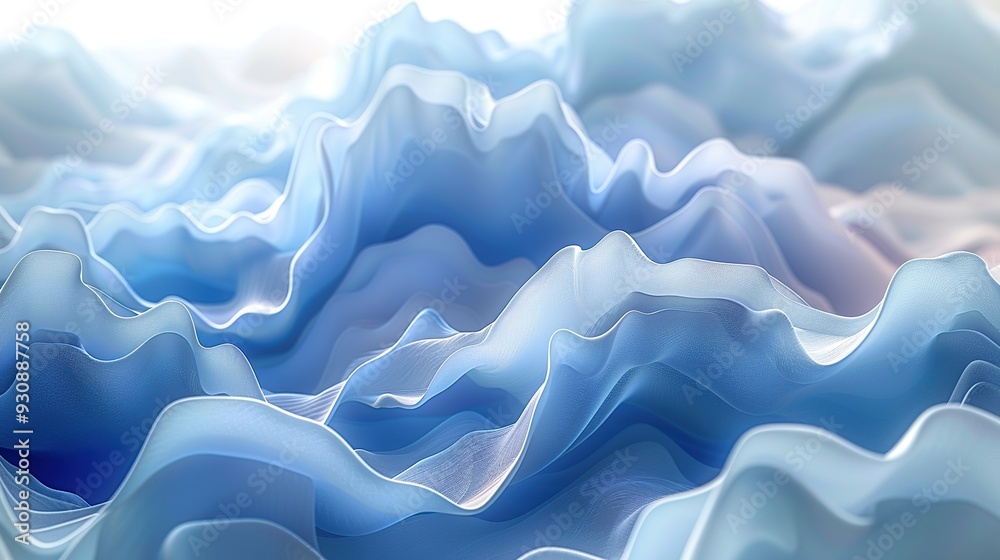 Obraz premium Abstract Blue Wavy Background