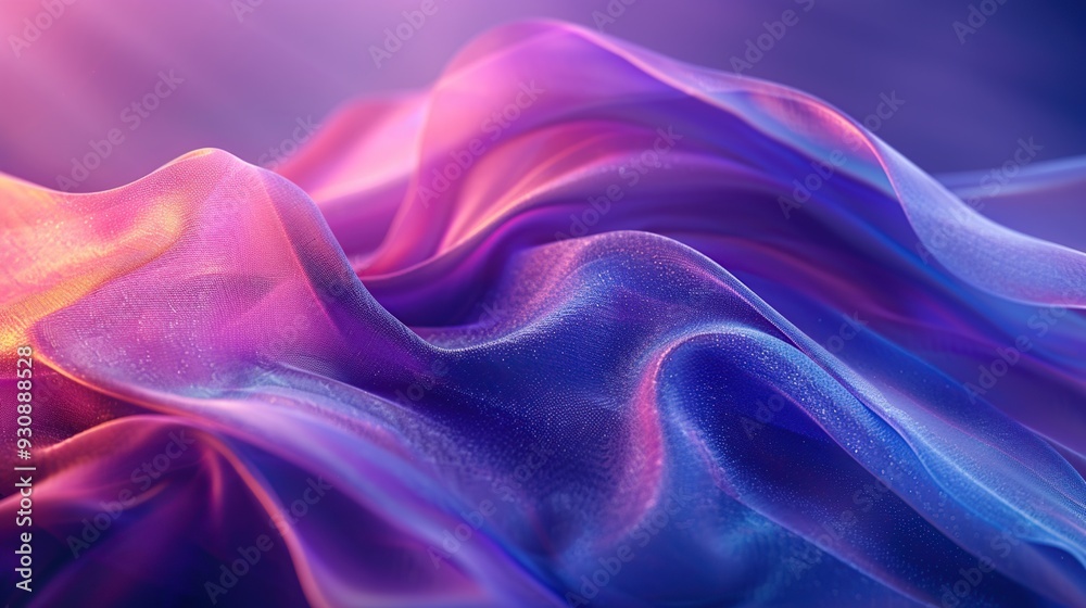 Fototapeta premium Abstract Purple and Blue Fabric Waves