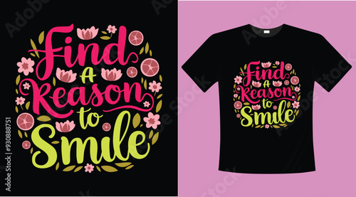 Spring calligraphy typographic t-shirt design illustration