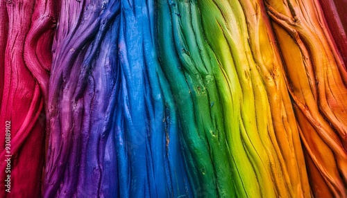 rainbow eucalyptus tree bark in oahu hawaii near dole plantation photo