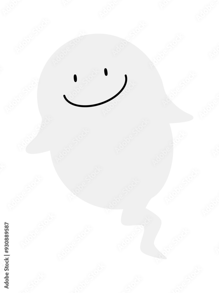 ハロウィンの飛んでいくおばけのイラスト