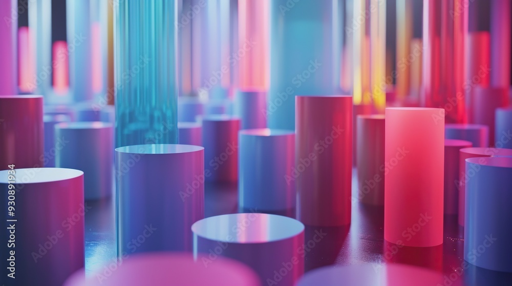 Fototapeta premium Abstract Neon Cylinders