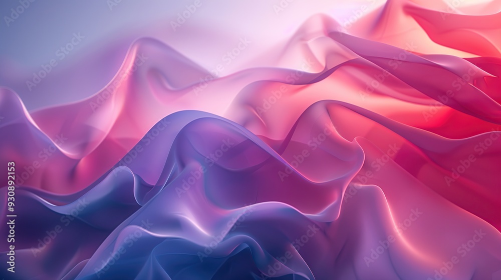 Obraz premium Abstract Pink and Blue Fabric Waves