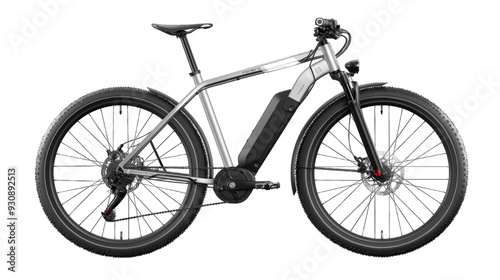 High-Tech Electric Bicycle Isolated on Transparent Background