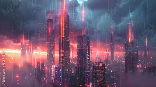 Futuristic weather app predicting magical phenomena