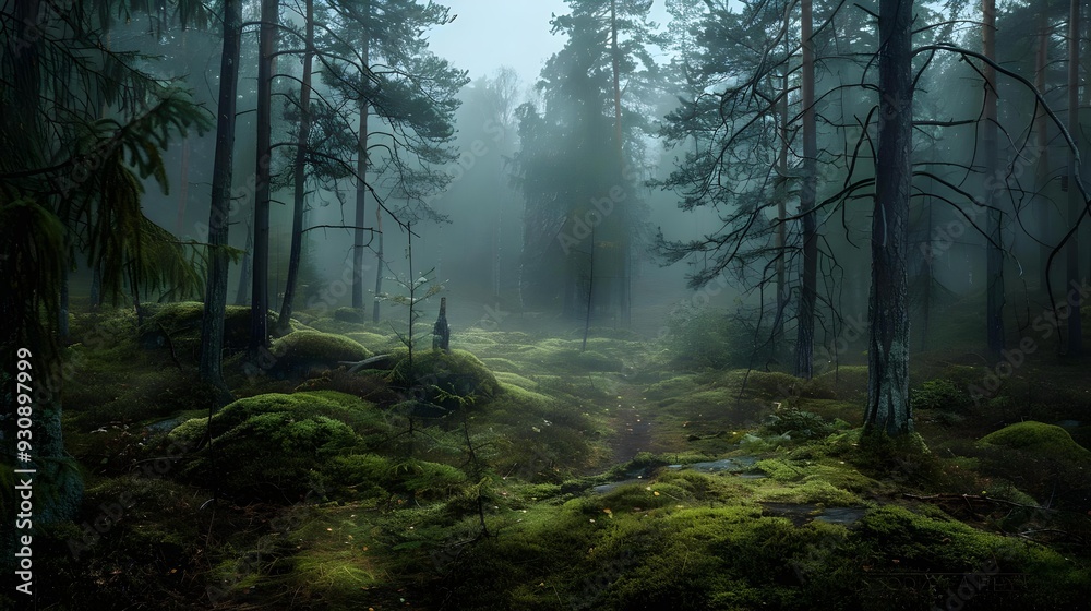 Forest landscape in Uppsala, Sweden Forest landscape in Uppsala, Sweden
