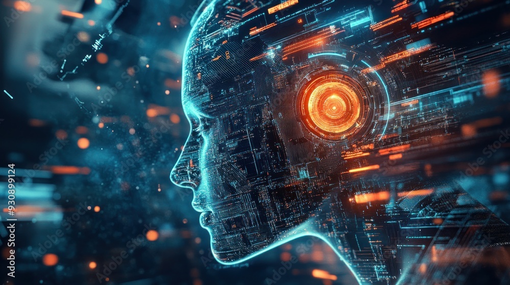 Digital Human, Circuitry, Artificial Intelligence Digital Human, Circuitry, Artificial Intelligence