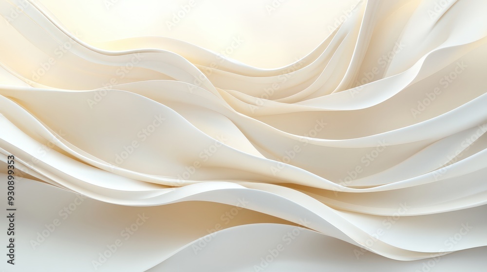 Fototapeta premium The image is a white and blue abstract painting of a wave