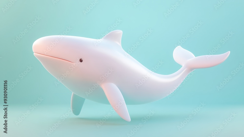 A white dolphin is swimming in the ocean A white dolphin is swimming in the ocean