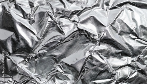 aluminium foil crumpled silver texture abstract background