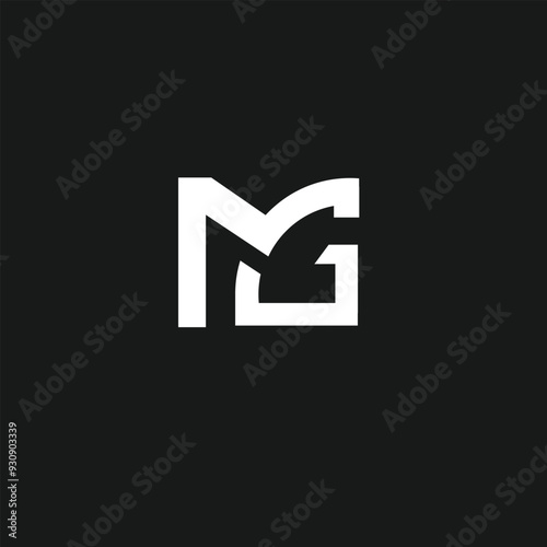 MG Logo Letters black background.