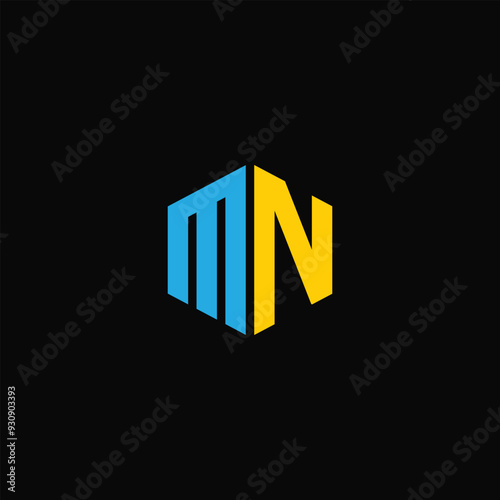MN Logo Letters black background.