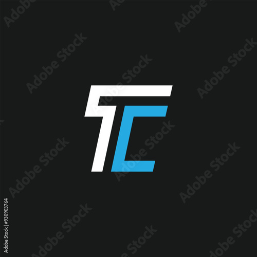 creative minimal TC logo icon design in vector format with letter T C