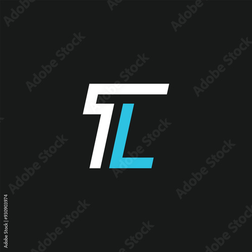 TL vector letter alphabet logo design in vector format. Minimal perfect concept intials