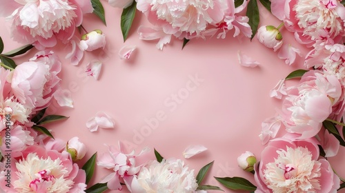 Elegant blooms arranged in a rectangular shape on a vibrant background, forming a captivating frame with negative space in the center.