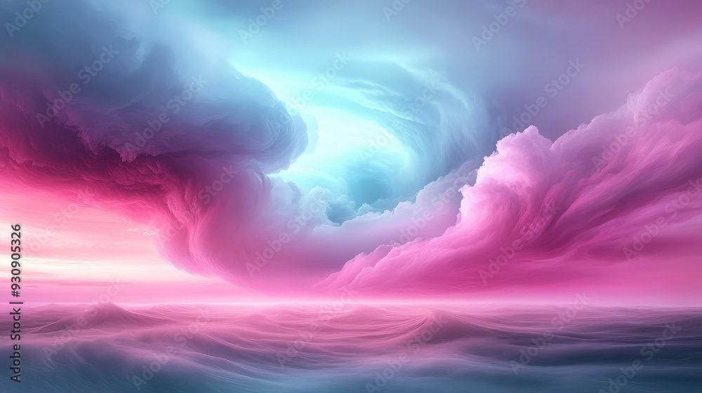 Obraz premium A beautiful and colorful sky with a pinkish purple cloud