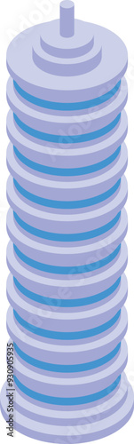 Modern, round skyscraper building with a unique design stands tall and prominent