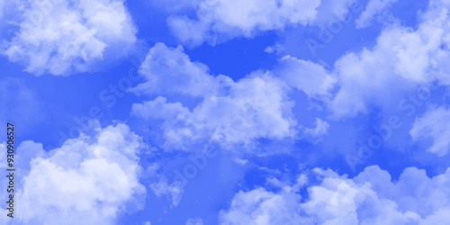 Abstract white cloud and blue sky with dramatic fluffy clouds in sunny day texture background, abstract blue sky with beautiful natural white clouds, sky with white gorgeous fluffy cumulus clouds, 