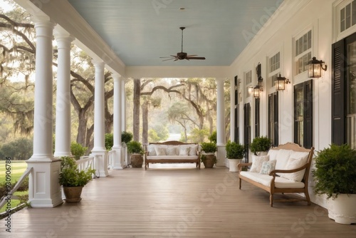 Wallpaper Mural Classic Southern Porch with White Columns Torontodigital.ca