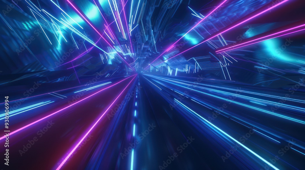 Abstract Neon Tunnel: A Digital Journey Through Glowing Lights Abstract Neon Tunnel: A Digital Journey Through Glowing Lights