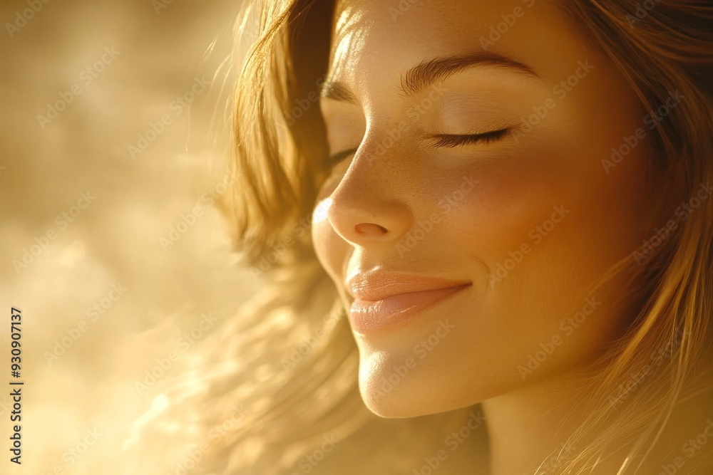 Side profile of a woman with a glowing brain at dusk representing the calm connection between the mind creativity and the peaceful beauty of nature in a serene introspective setting Side profile of a woman with a glowing brain at dusk representing the calm connection between the mind creativity and the peaceful beauty of nature in a serene introspective setting