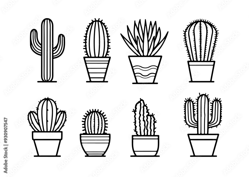 Hand drawn cactus collection Hand drawn cactus collection