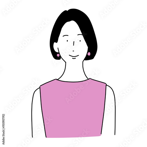 正面を向いて微笑む女性