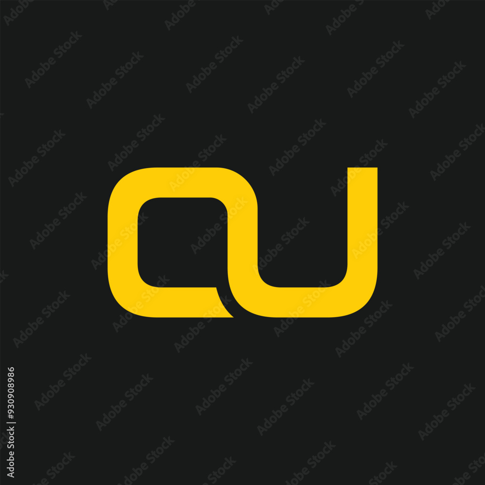 AU vector letter alphabet logo design in vector format. Minimal perfect concept intials AU vector letter alphabet logo design in vector format. Minimal perfect concept intials